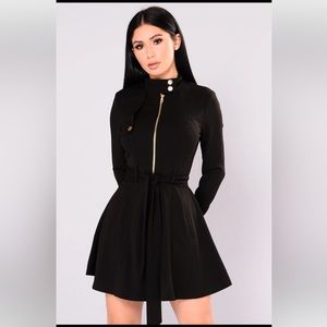 Black Fancy Collar Jacket Dress